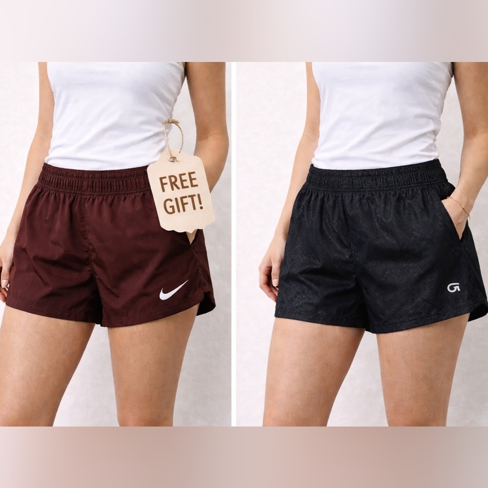 Nike & Gap Athletic Shorts Bundle – Black burgandy Snake Print – Size M
